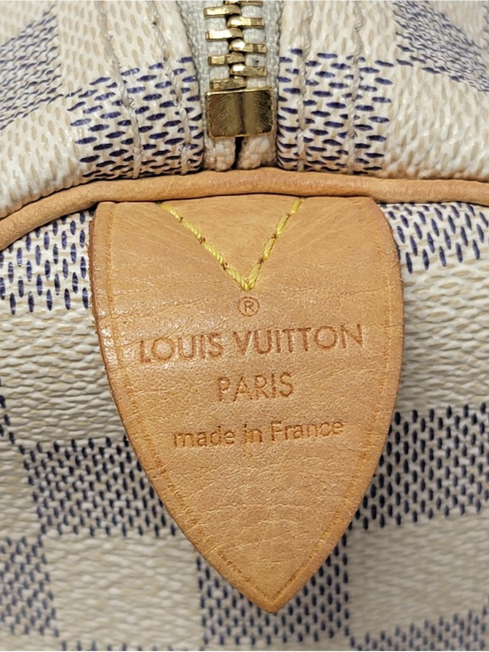 Louis Vuitton Cream and Tan Checkered Satchel - Picture 5 of 12